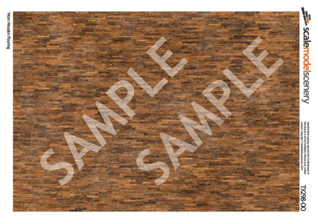 TX298-OO Worn Wooden Flooring Texture Paper (Pack of 5) - OO/4mm/1:76