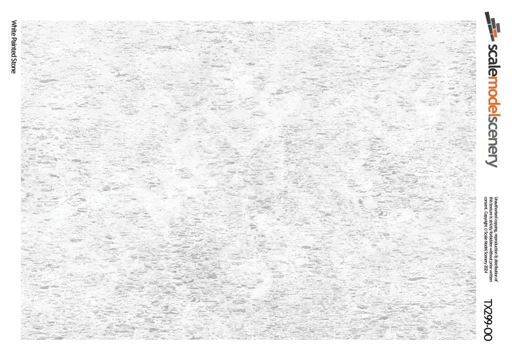 TX299-OO Weathered Whitewashed Stone Texture Paper (Pack of 5) - OO/4mm/1:76