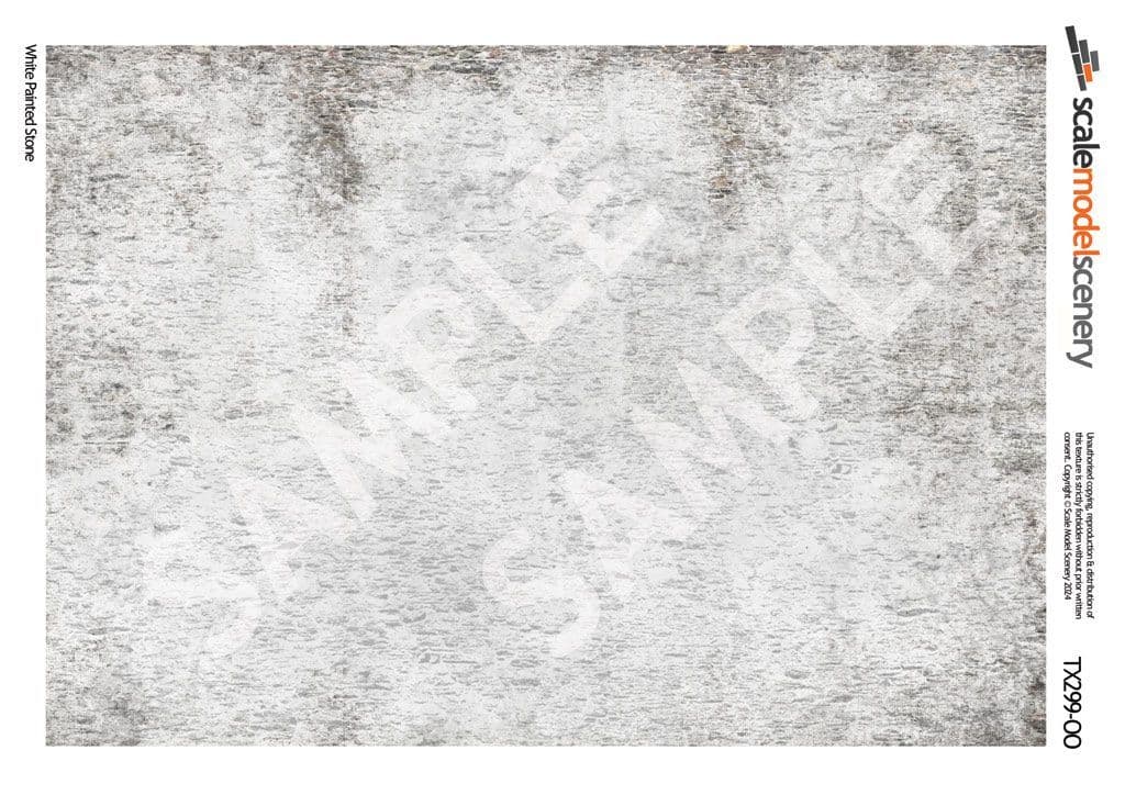 TX299-OO Weathered Whitewashed Stone Texture Paper (Pack of 5) - OO/4mm/1:76