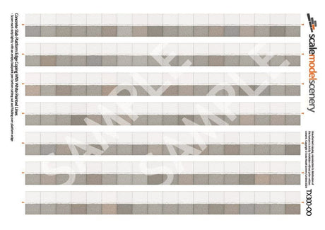 TX300-OO Concrete Slab Platform Edge Coping With White Painted Lines (Pack of 5) OO/4mm/1:76