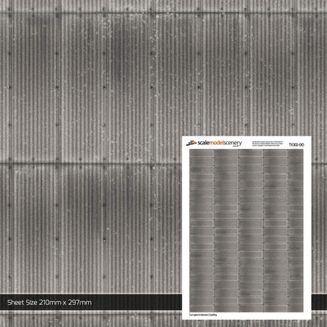 TX302-OO Corrugated Asbestos Cladding (Pack Of 5) - OO/4mm/1:76