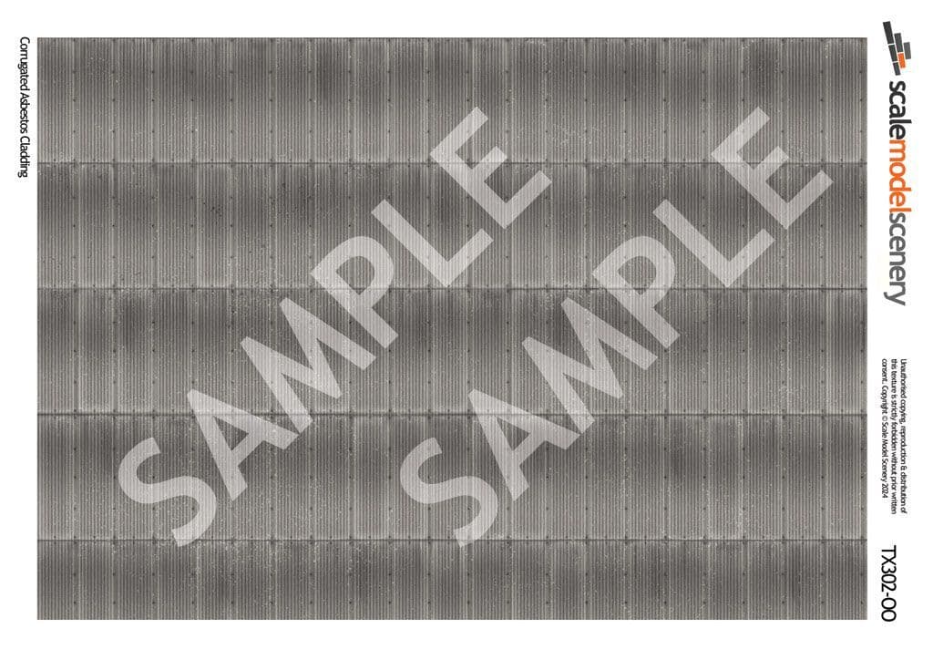 TX302-OO Corrugated Asbestos Cladding (Pack Of 5) - OO/4mm/1:76