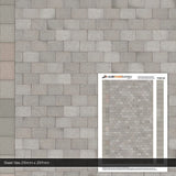 TX303-OO Concrete Slab Platform Texture Sheets With Plain Concrete Coping (Pk of 5) OO/4mm/1:76