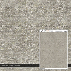 TX309-N Pointed Light Grey Stone Texture Paper (Pack of 5) - N/2mm/1:148