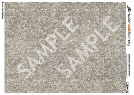 TX309-OO Pointed Light Grey Stone Texture Paper (Pack of 5) - OO/4mm/1:76