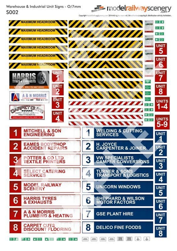 Warehouse & Industrial Unit Signs S002 O/7mm/1:43