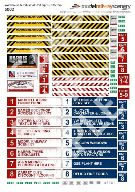 Warehouse & Industrial Unit Signs S002 O/7mm/1:43
