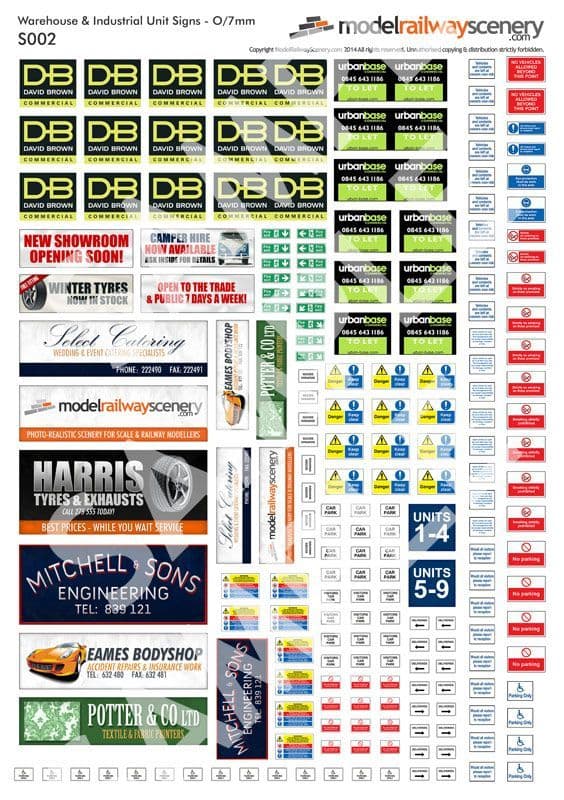 Warehouse & Industrial Unit Signs S002 O/7mm/1:43