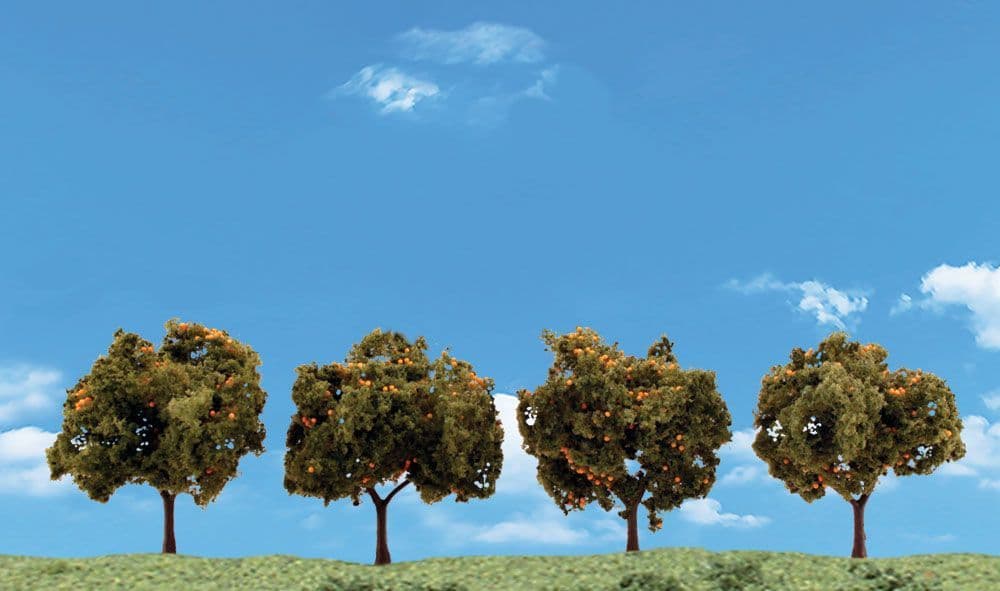 Woodland Scenics 2"-3" Classic Orange Trees (4/Pk) TR3592