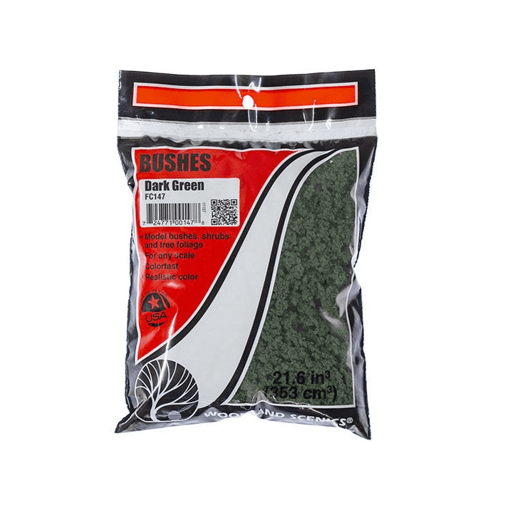 Woodland Scenics FC147 Dark Green Bushes Bag