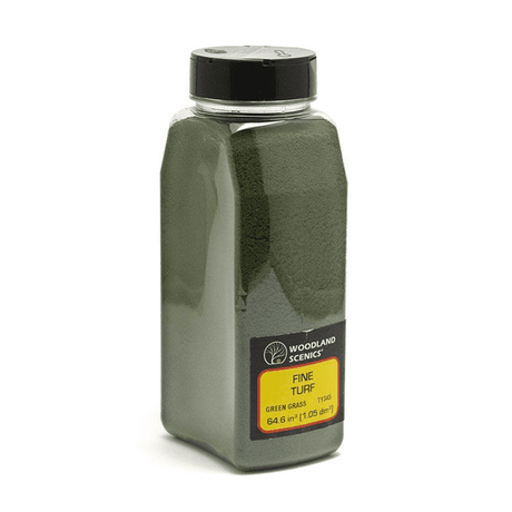 Woodland Scenics T1345 Green Grass Fine Turf Scatter - Large Shaker Tub