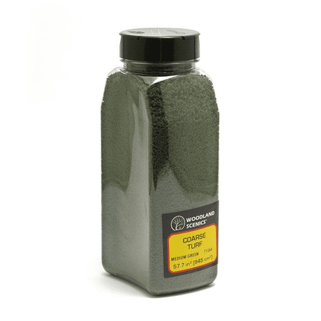 Woodland Scenics T1364 Medium Green Coarse Turf Scatter - Large Shaker Tub