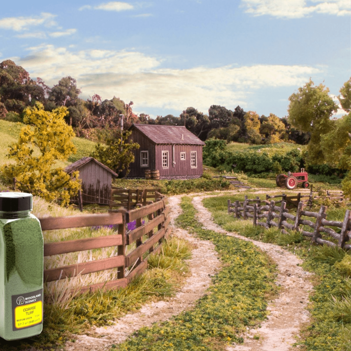 Woodland Scenics T1365 Dark Green Coarse Turf - Large Shaker Tub