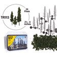 Woodland Scenics TR1113 Realistic Pine Trees Kit (Makes 24 Trees)