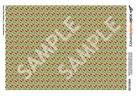 WX010-OO Stained Glass Windows Sheet 3 - Diamond Pattern OO/4mm/1:76
